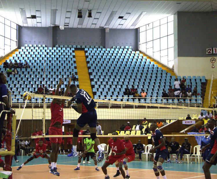 GSU Volleyball team in action.